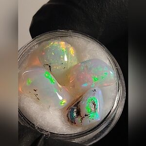 Natural Crystal Opals In Display